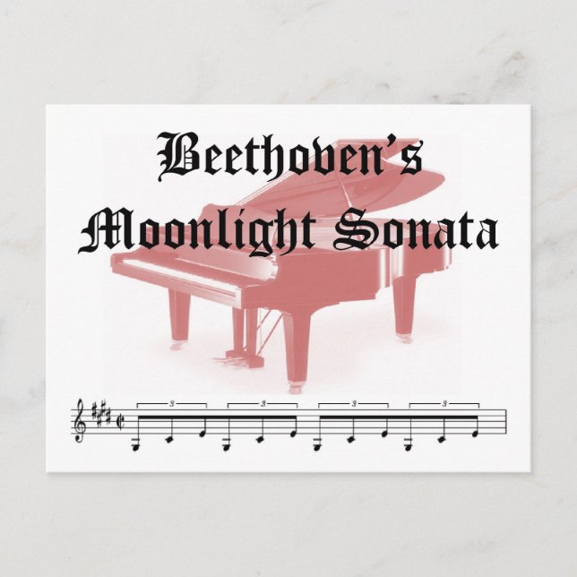 Postal regalos de beethovens monlight sonata (Anverso)