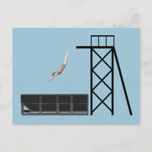 Postal regalos de buceo vintage