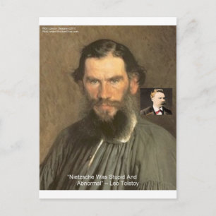 Postal Regalos de Camisetas de Tolstoi "Nietzsche = Estúp
