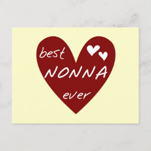 Postal Regalos de camisetas del Mejor Corazón Rojo Nonna 