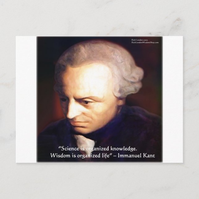 Postal Regalos de citas de Immanuel Kant Ciencia vs Conoc (Anverso)