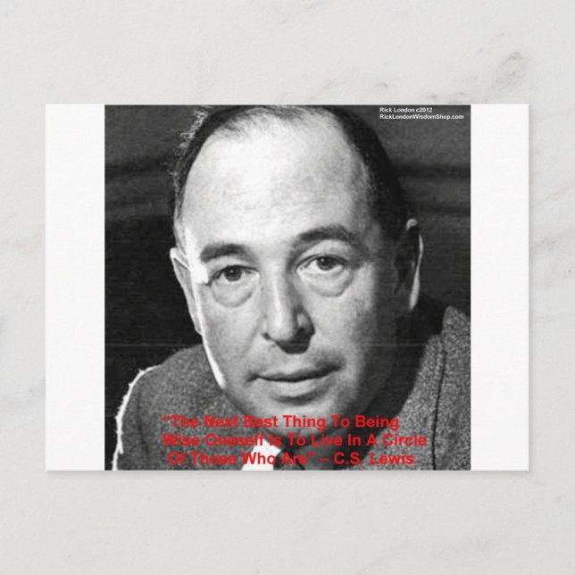 Postal Regalos de citas de sabiduría de CS Lewis "Rodéate (Anverso)