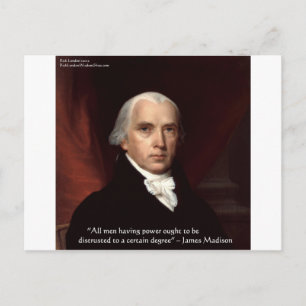 Postal Regalos de citas de sabiduría de James Madison "De