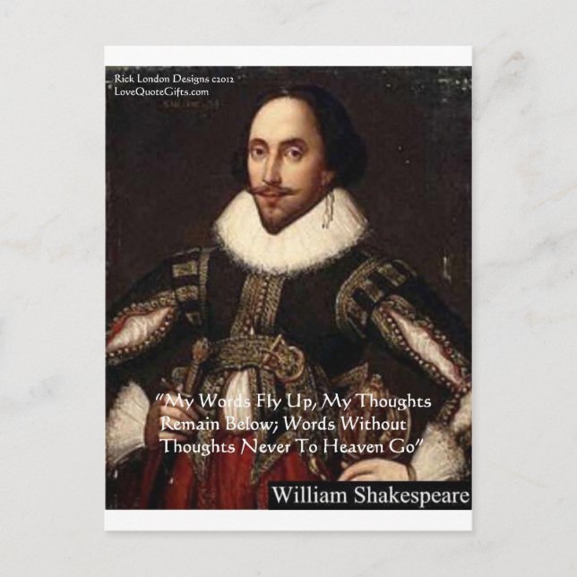 Postal Regalos de citas de sabiduría de Shakespeare "Pala (Anverso)
