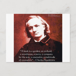 Postal Regalos de citas de sabiduría "Un libro es" de Cha