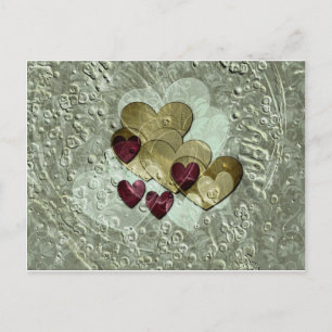 Postal Regalos de corazón Oro y rubí