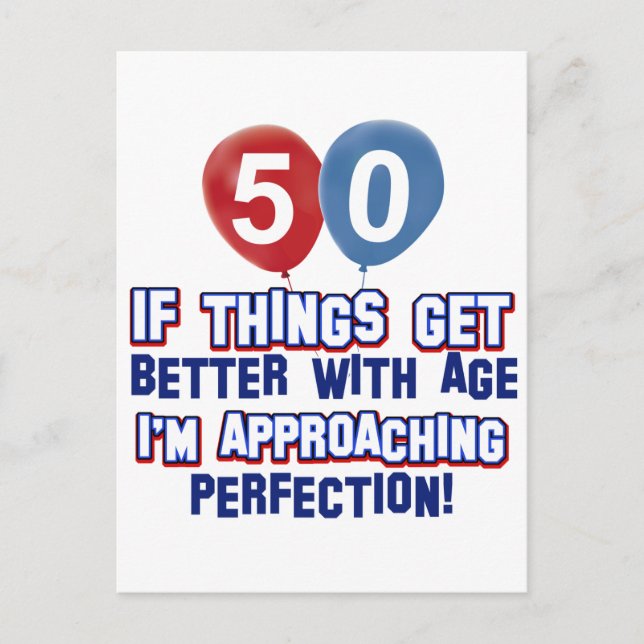 Postal Regalos de cumpleaños de 50 años (Anverso)