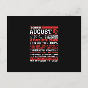 Postal Regalos de cumpleaños de agosto - Nacidos en agost