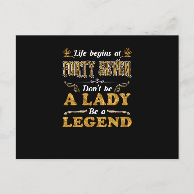 Postal Regalos de cumpleaños | La Vida Comienza A Los Cua (Anverso)