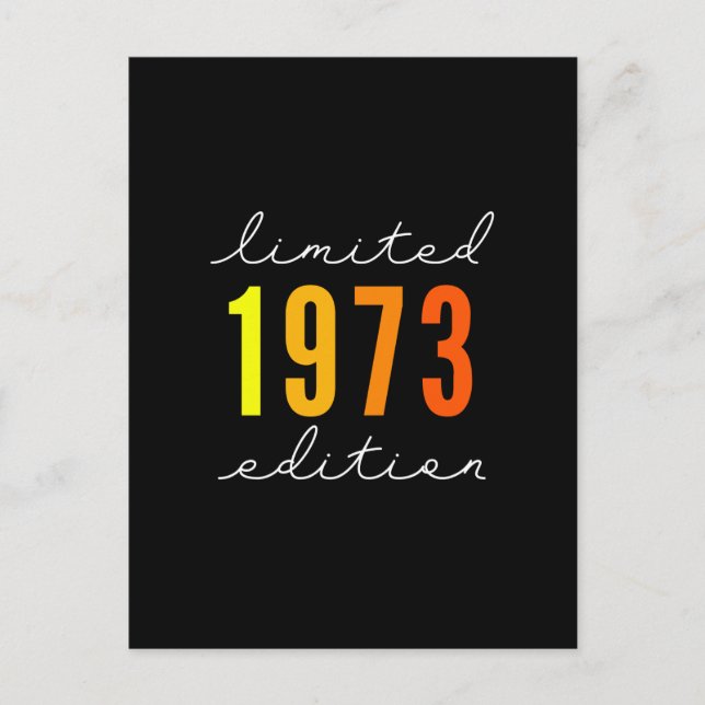 Postal Regalos de cumpleaños nacidos en 1973 (Anverso)