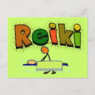 Postal Regalos de diseño de Reiki Stick People