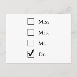 Postal Regalos de doctorado para mujeres