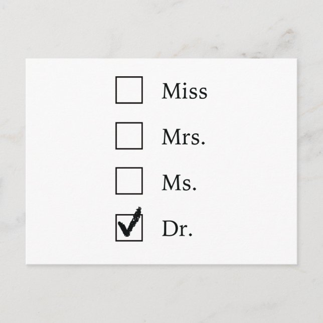 Postal Regalos de doctorado para mujeres (Anverso)