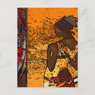 Postal Regalos de estilo retro vintage de África AF107