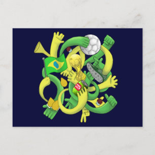 Postal Regalos de futbol de la cultura brasileña