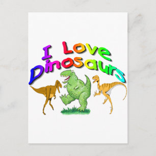 Postal Regalos de "I Love Dinosaurs" para niños