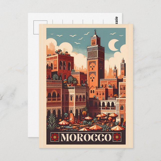 Postal Regalos de la ciudad de Marrakesh de las vibracion (Anverso / Reverso)