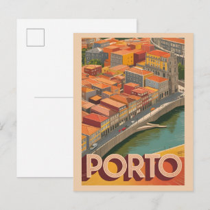 Postal Regalos de la ciudad retro de Porto Portugal viaje