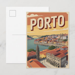 Postal Regalos de la ciudad retro de Porto Portugal viaje