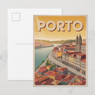 Postal Regalos de la ciudad retro de Porto Portugal viaje