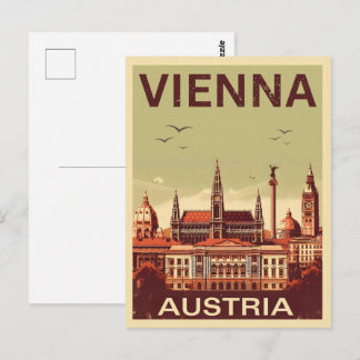 Postal Regalos de la ciudad retro de Viena Austria panora