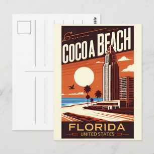 Postal Regalos de la costa de la ciudad de Cocoa Beach Fl