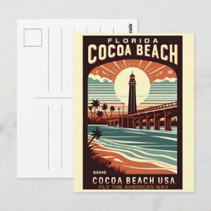 Postal Regalos de la costa de la ciudad de Cocoa Beach Fl