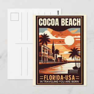 Postal Regalos de la costa de la ciudad de Cocoa Beach Fl