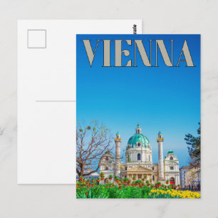 Postal Regalos de la silueta de la ciudad retro Viena Aus