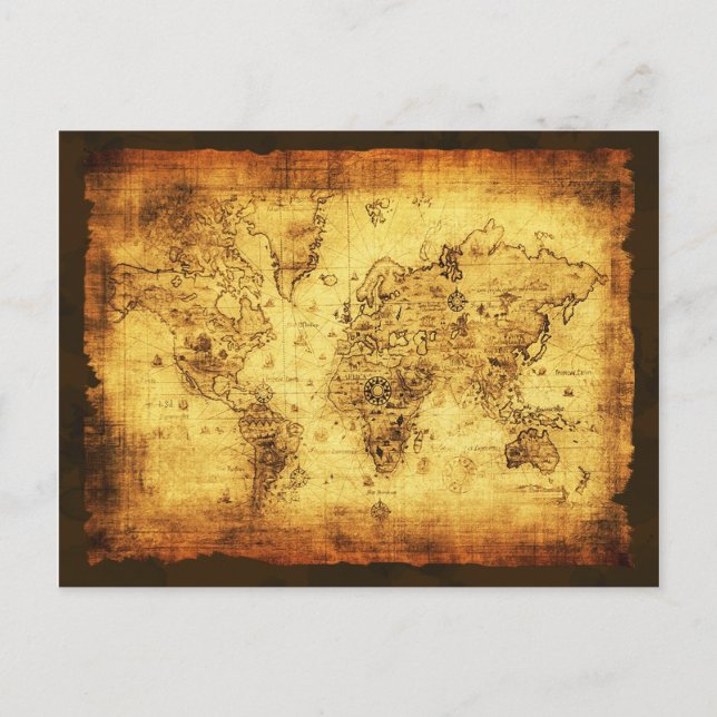 Postal Regalos de mapas del mundo antiguo (Anverso)