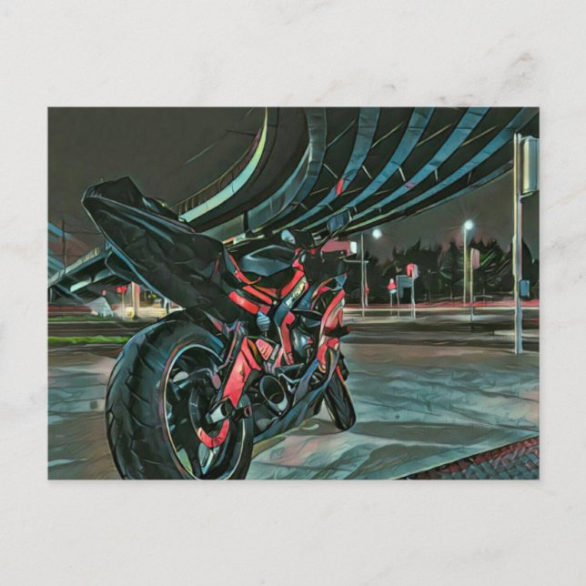 Postal regalos de motocicleta para novio (Anverso)