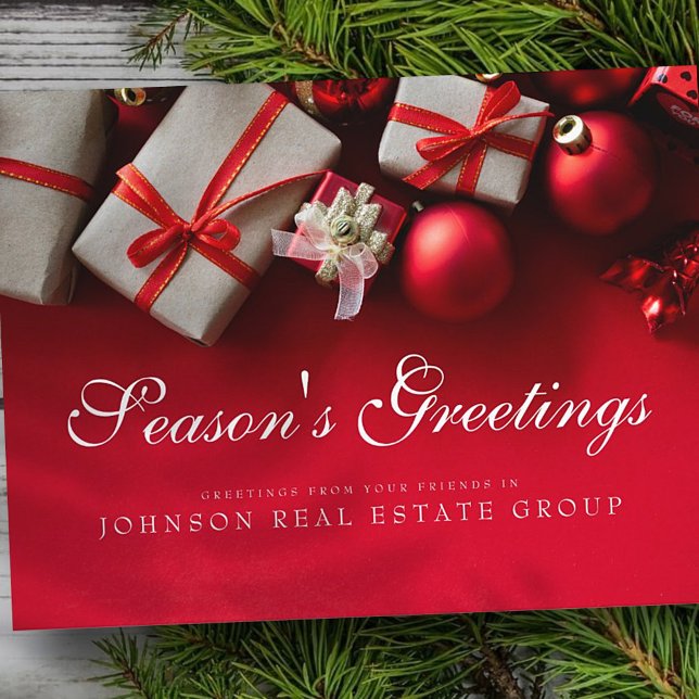 Postal Regalos de navidades en rojo | Saludos de temporad (Subido por el creador)