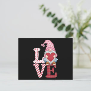 Postal Regalos de pareja de amor Gnome del día de San Val