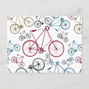 Postal Regalos de patrones de bicicletas de época para ci