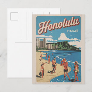Postal Regalos de playa tropical de Honululu, Hawaii
