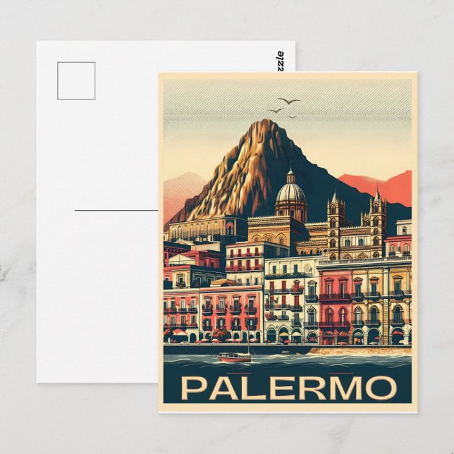 Postal Regalos de recuerdo de Palermo sicily italiano (Anverso / Reverso)