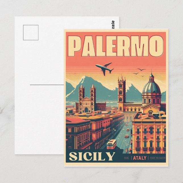 Postal Regalos de recuerdo de Palermo sicily italiano (Anverso / Reverso)