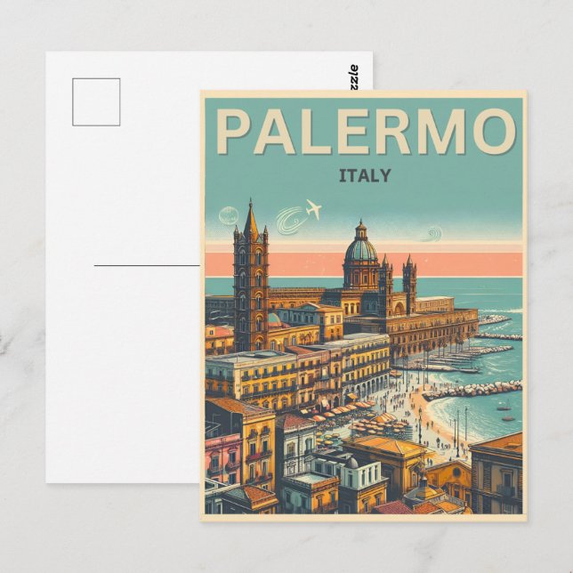 Postal Regalos de recuerdo de Palermo sicily italiano (Anverso / Reverso)