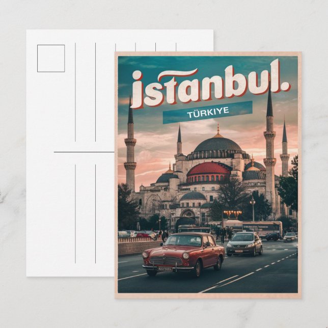 Postal Regalos de recuerdos de Estambul turquesa (Anverso / Reverso)