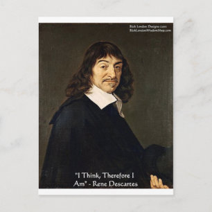 Postal Regalos de Sabiduría de René Descartes "Pienso Lue