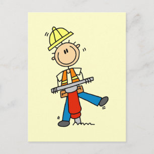 Postal Regalos de trabajador de construcción con martillo