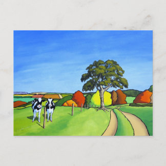 Postal Regalos de vacas blancas y negras
