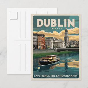 Postal Regalos de viaje de la ciudad de Dublín vintage, R
