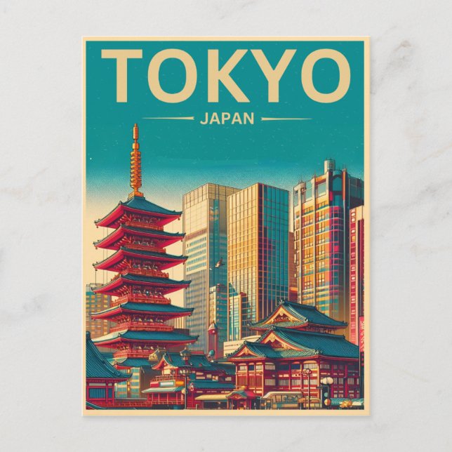 Postal Regalos de viaje de Tokio Japón (Anverso)