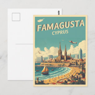 Postal Regalos de viaje retro Famagusta Playa Chipre