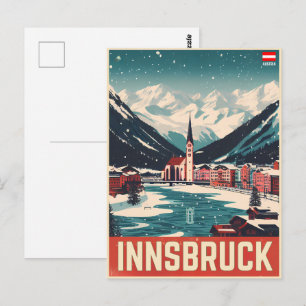 Postal Regalos de viaje retro Innsbruck Tirol - Alpes aus