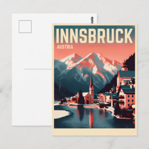 Postal Regalos de viaje retro Innsbruck Tirol - Alpes aus