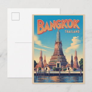 Postal regalos de viaje vintage Bangkok ciudad Wat Aru Ta