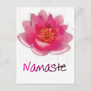 Postal Regalos de yoga "Namaste" de flores de Lotus