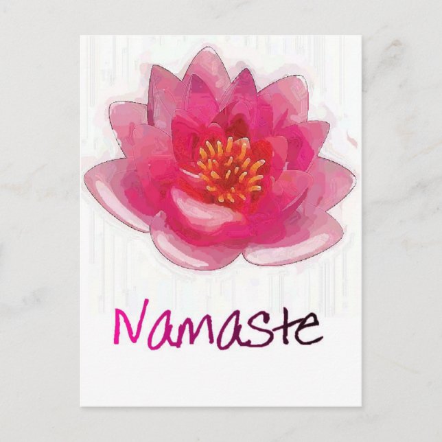 Postal Regalos de yoga "Namaste" de flores de Lotus (Anverso)